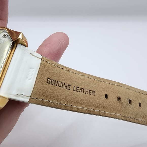 Marc Ecko Gold Tone Dual Movement White Leather Analog Watch - Picture 5 of 6